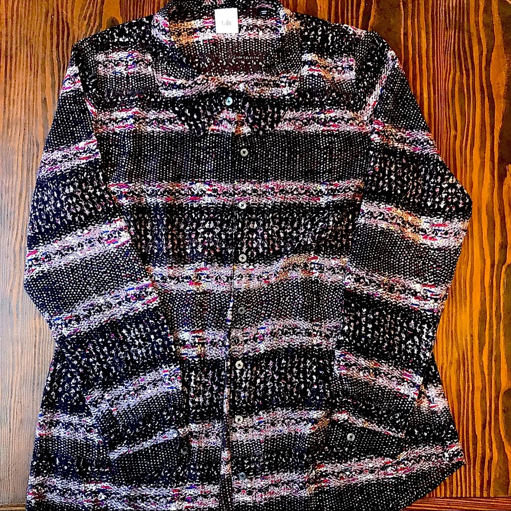 Cabi Large Long Sleeve Blouse Multi Color
